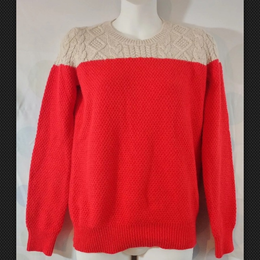 Madewell Color Block Cable Knit Sweater Size XS